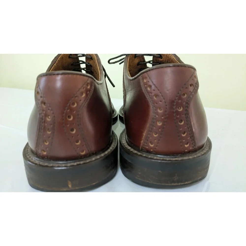 Johnston Murphy Brown Leather Saddle Oxford Brogue Dress Shoes Men's 8.5 M